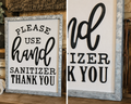 Large Metal “Please Use Hand Sanitizer Thank You” Wall Sign – Rustic Industrial Style