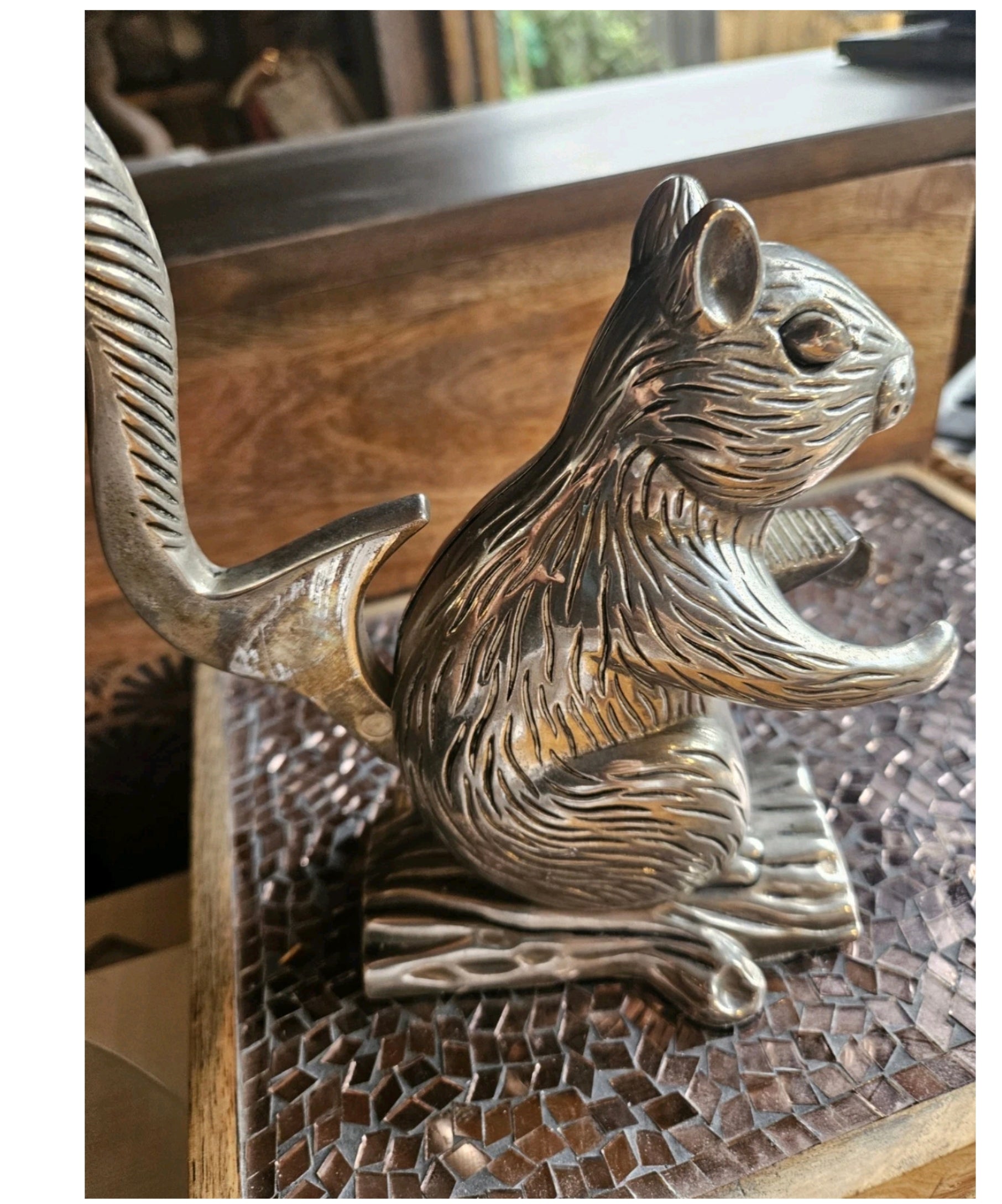Vintage Heavy Metal Squirrel Nutcracker – Decorative Kitchen Collectable