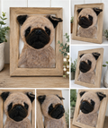 Quirky 3D Pug Dog Framed Wall Art | Cute Dog Lover Home Decor