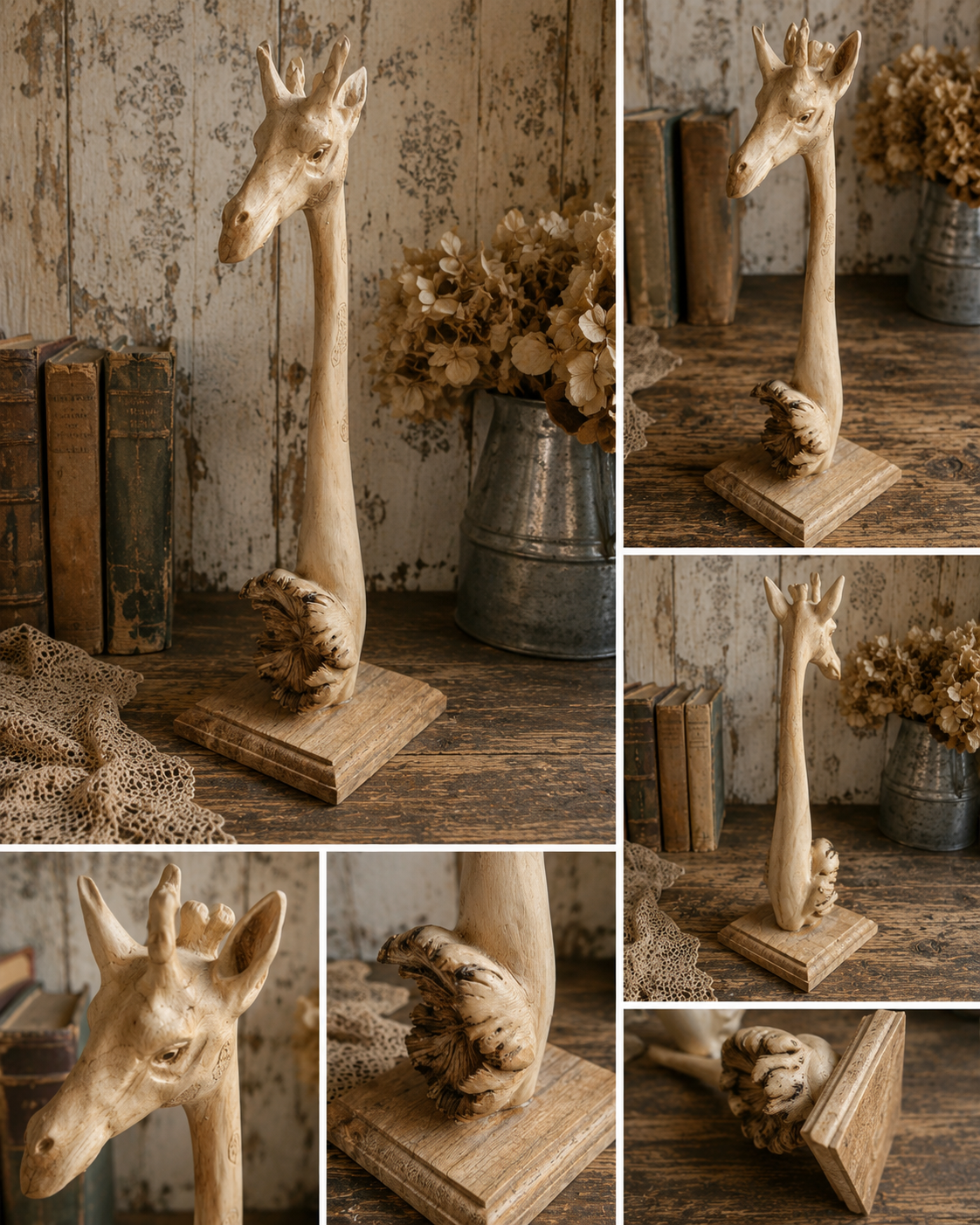 Vintage Style Giraffe Ornament | Tall Safari Animal Home Decor