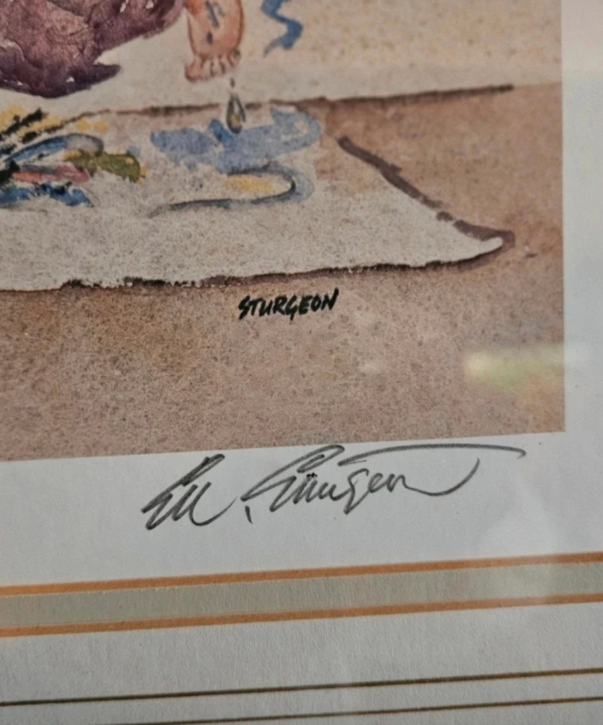 Vintage Ed Sturgeon “Art School” Signed Limited Edition Print 244/850 Framed