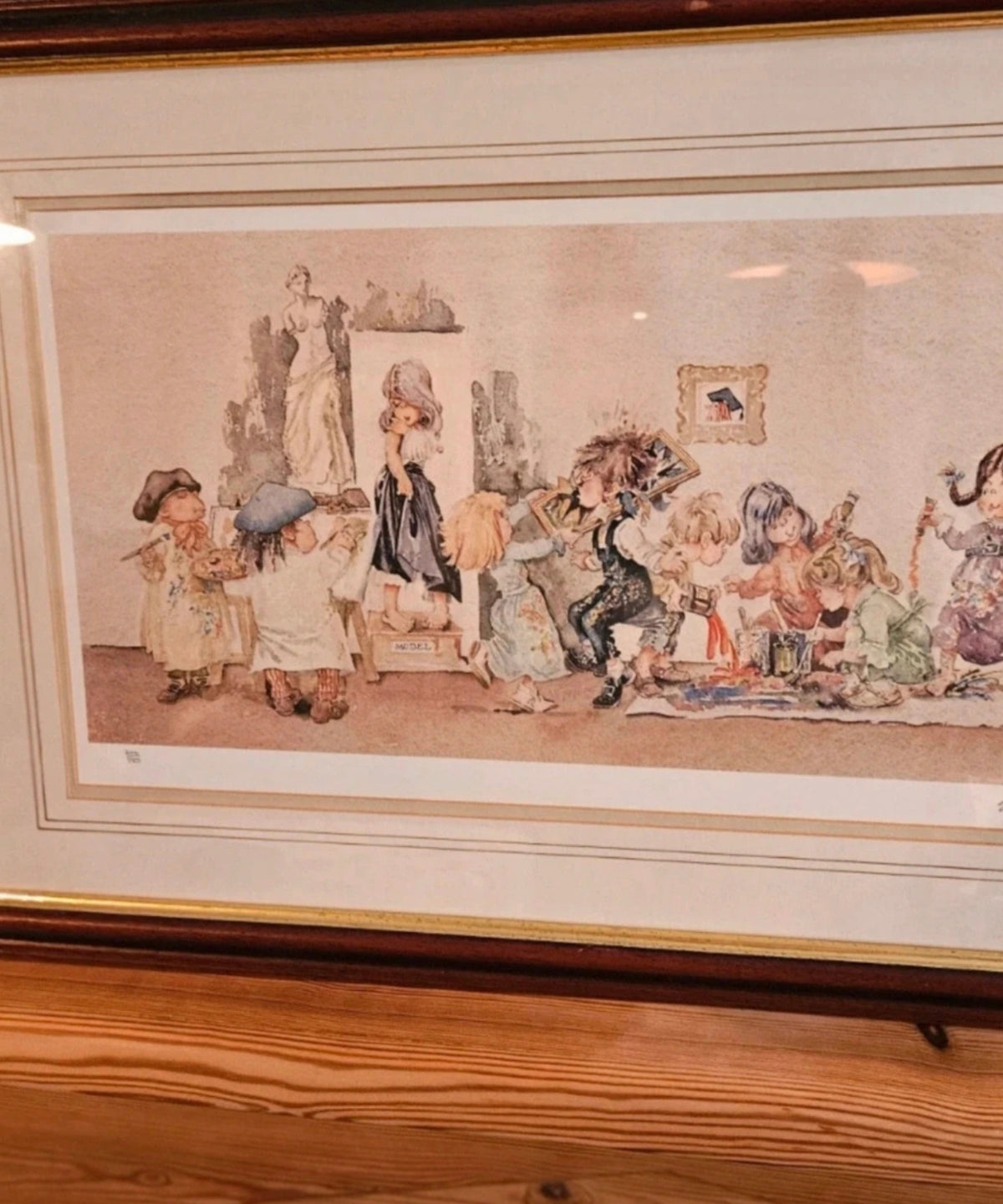 Vintage Ed Sturgeon “Art School” Signed Limited Edition Print 244/850 Framed