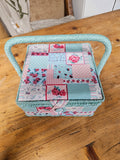 Floral Sewing Box with Handle – Shabby Chic Craft Storage