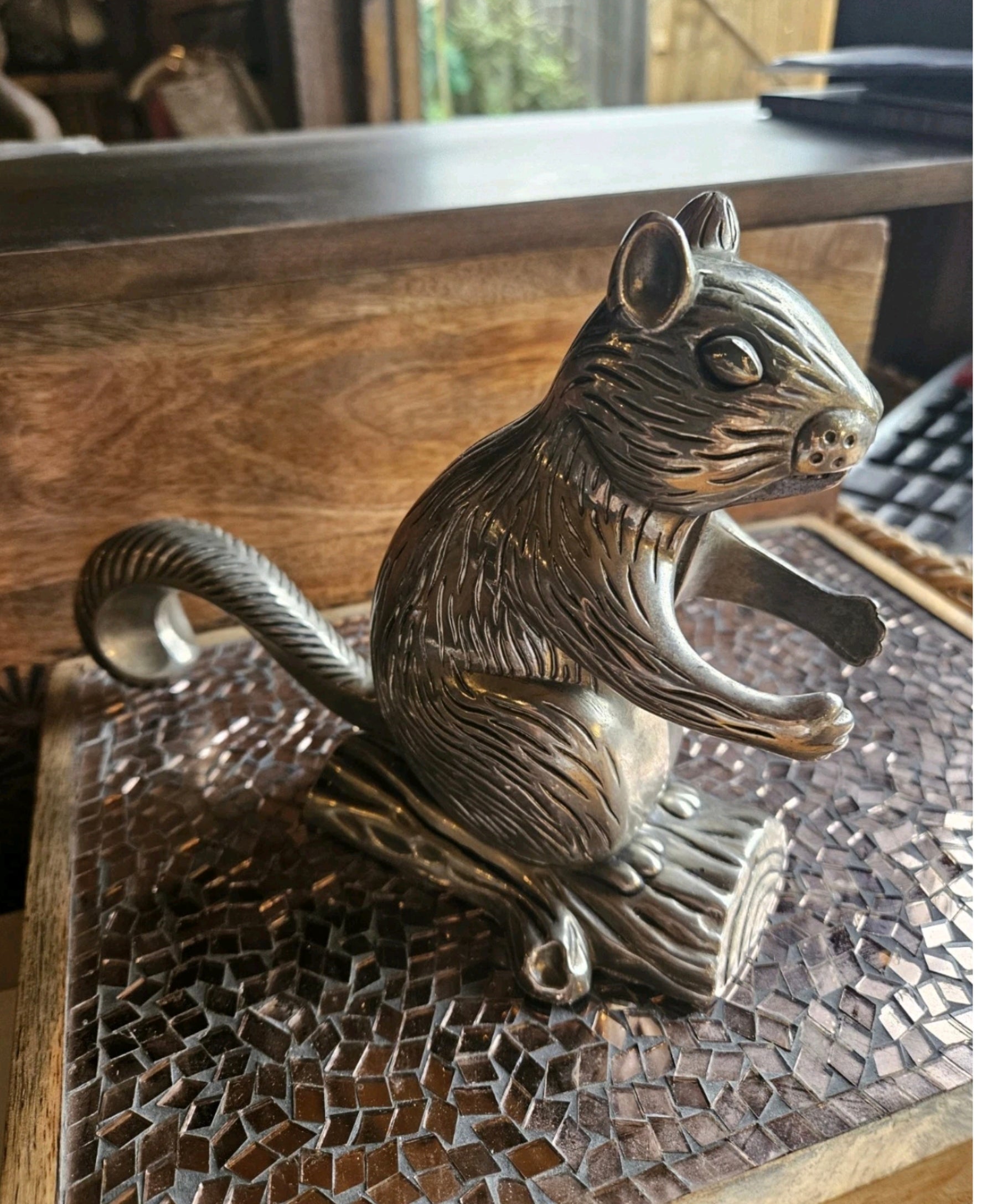 Vintage Heavy Metal Squirrel Nutcracker – Decorative Kitchen Collectable